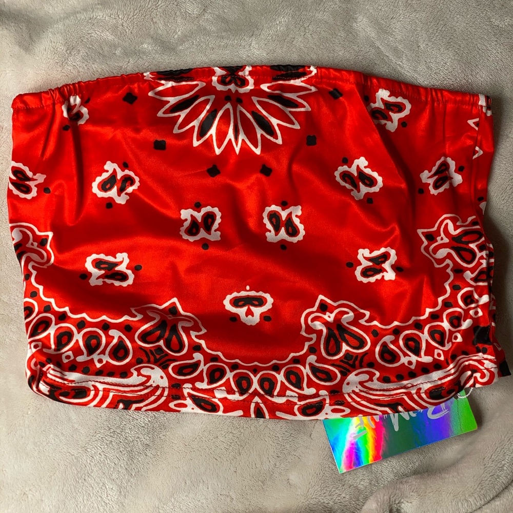 Red Bandana Crop Top